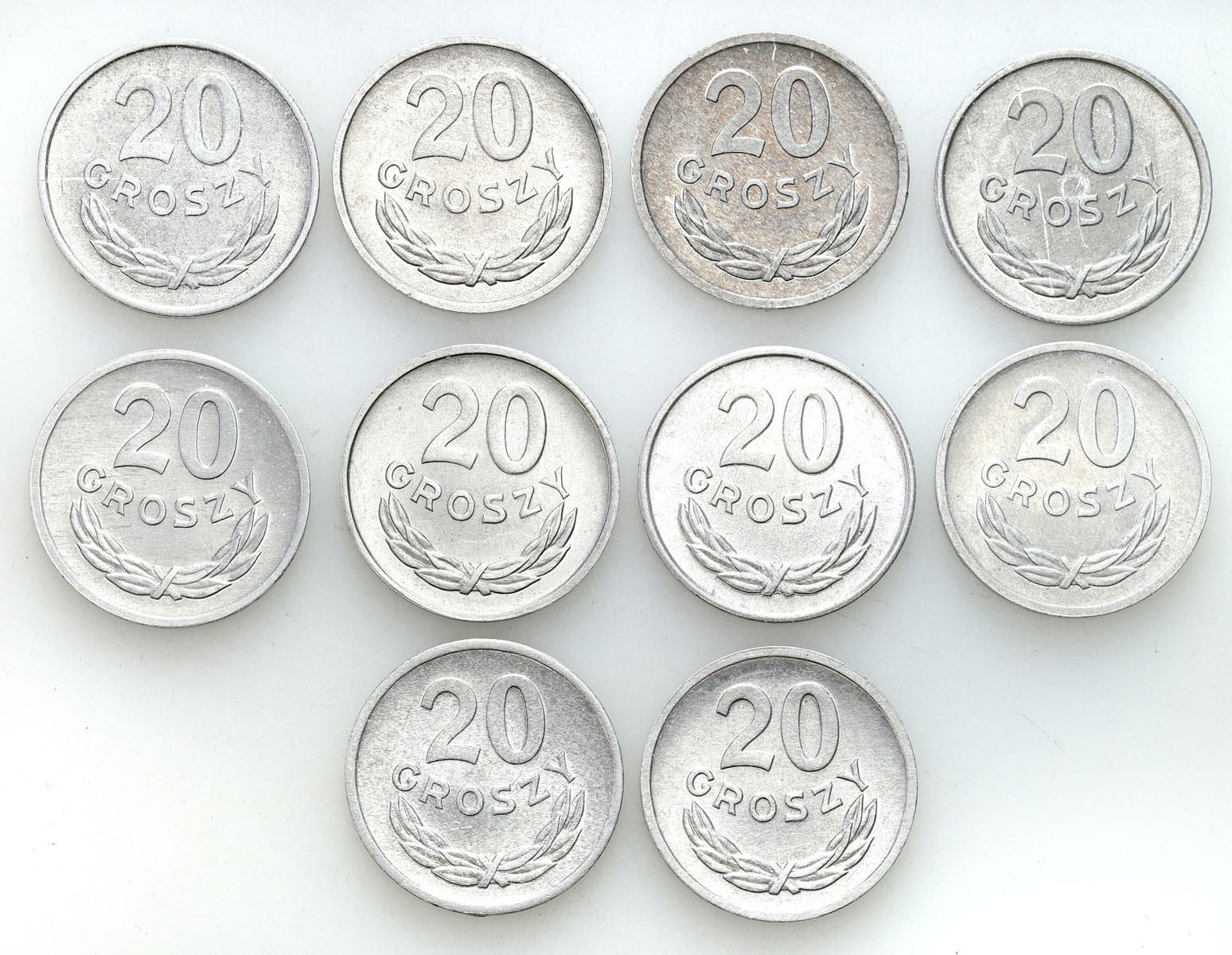 PRL. 20 groszy 1961 - 1972, zestaw 10 monet
